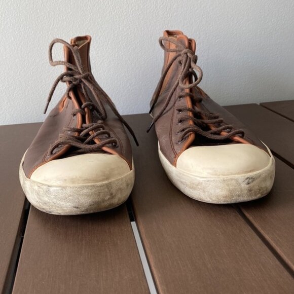 Polo By Ralph Lauren Men Brown Francisco Leather High Top Sneakers Size 13D - Picture 2 of 16